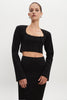 HEAVEN KNITTED CARDIGAN TOP BLACK