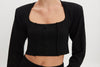 HEAVEN KNITTED CARDIGAN TOP BLACK