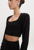 HEAVEN KNITTED CARDIGAN TOP BLACK