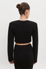 HEAVEN KNITTED CARDIGAN TOP BLACK