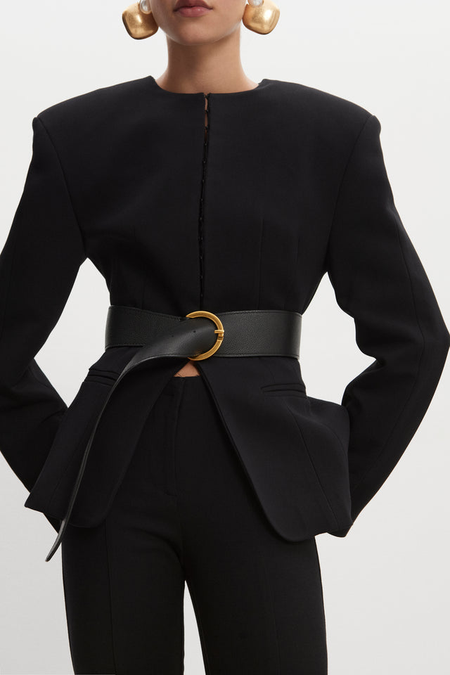 ZOE LEATHER BELT RUSTIC BLACK