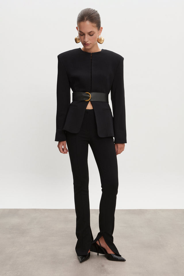 ZOE LEATHER BELT RUSTIC BLACK