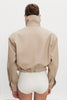 MEGAN LEATHER JACKET STONE GREY