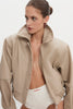 MEGAN LEATHER JACKET STONE GREY