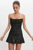 ARROW STRAPLESS MINI DRESS BLACK