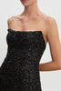 ARROW STRAPLESS MINI DRESS BLACK