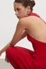 EVA KNITTED MIDI DRESS RED
