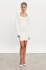 HEAVEN KNITTED MINI DRESS OFF WHITE