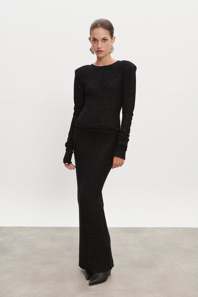 MAGNETIC KNITTED BODYSUIT BLACK