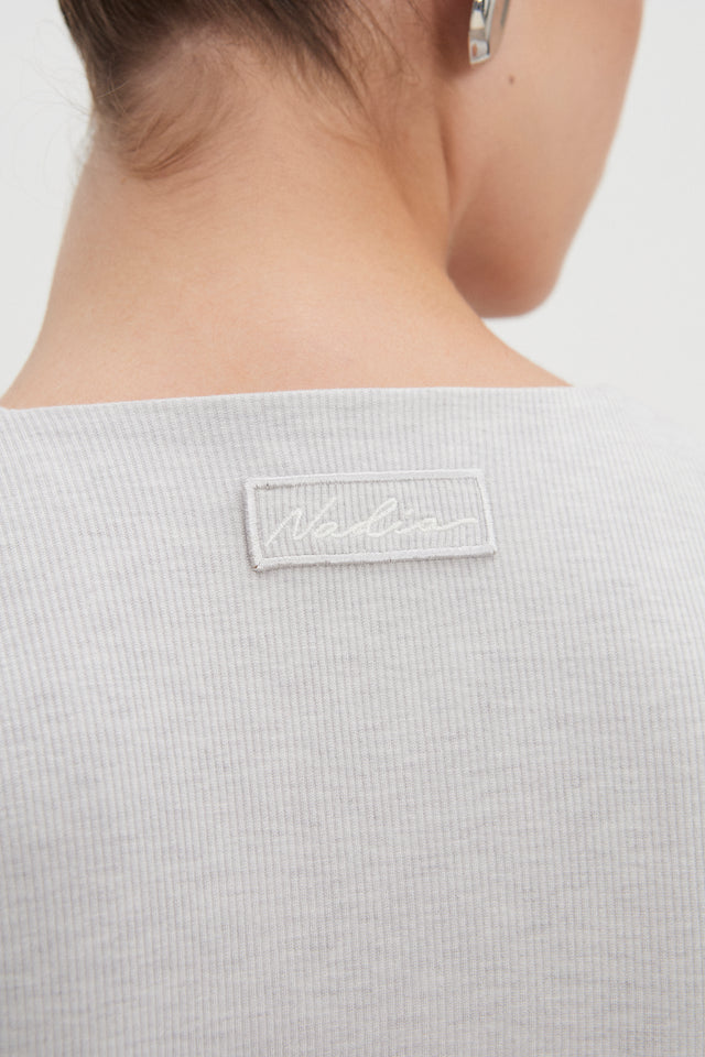 BITE CROP TOP GREY MELANGE