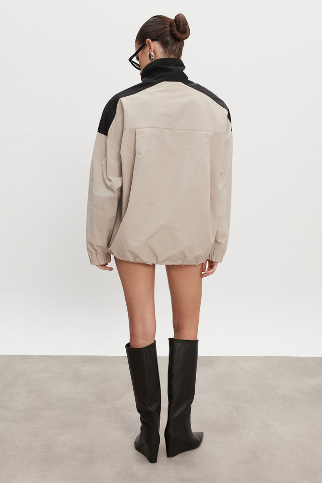 PAOLO WIND ANORAK M/W GREIGE-BLACK