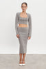 HEAVEN KNITTED MIDI SKIRT GREY