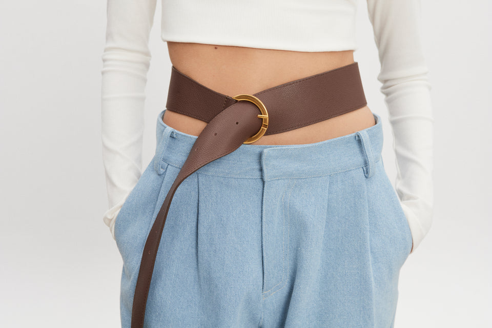 ZOE LEATHER BELT RUSTIC BROWN