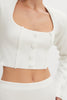 HEAVEN KNITTED CARDIGAN TOP OFF WHITE
