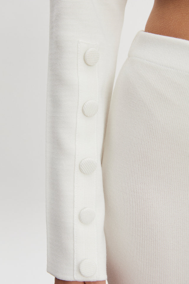 HEAVEN KNITTED CARDIGAN TOP OFF WHITE