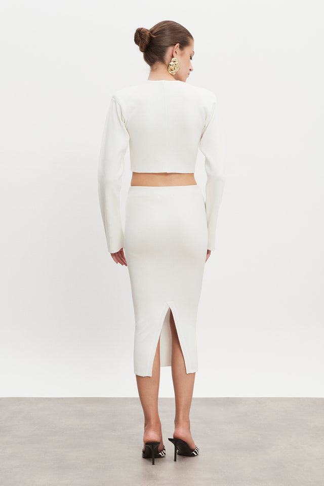 HEAVEN KNITTED CARDIGAN TOP OFF WHITE