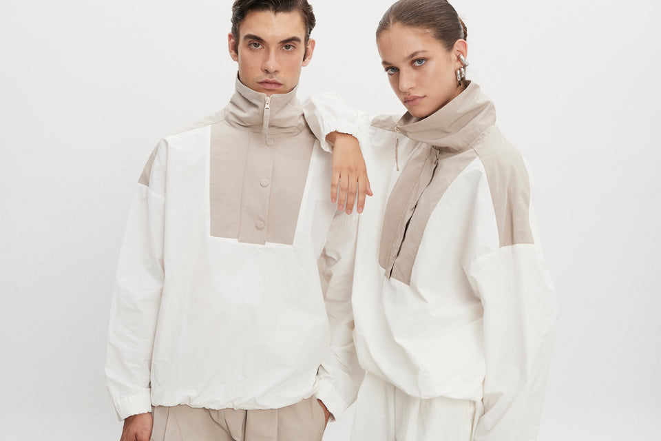 PAOLO WIND ANORAK M/W WHITE-GREIGE