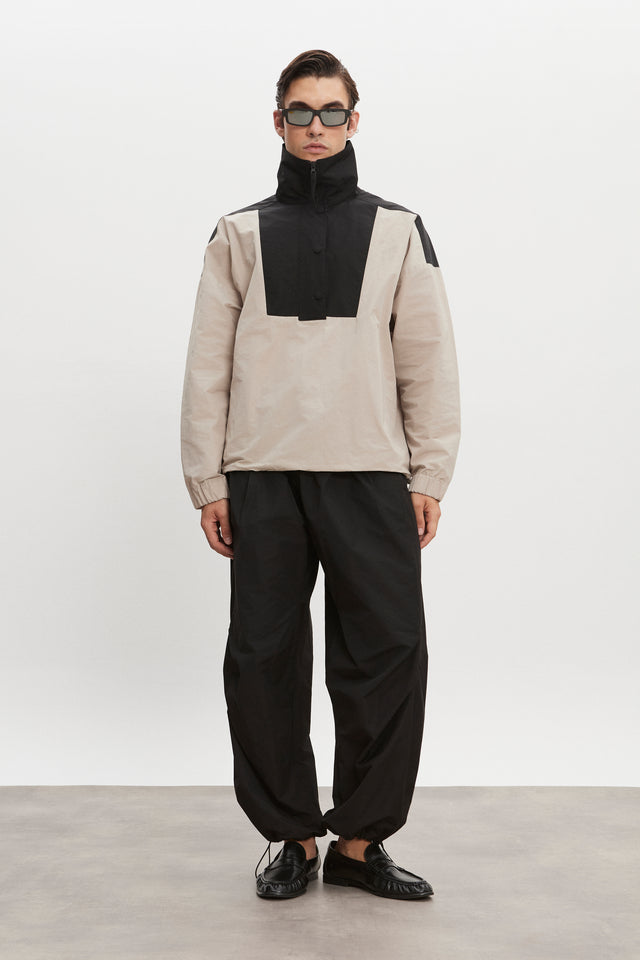 PAOLO WIND ANORAK M/W GREIGE-BLACK
