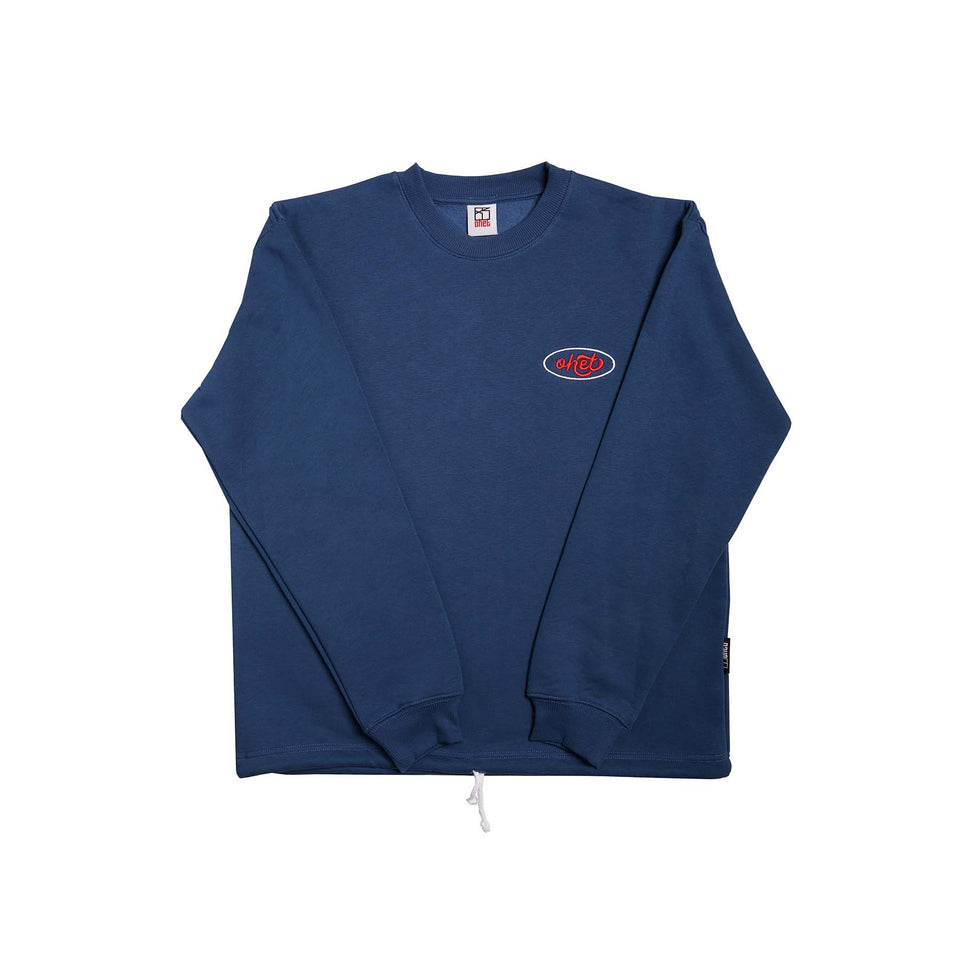 COZY NAVY CREWNECK SWEATSHIRT NAMETAG