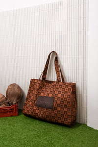 PALM RUM TOTE BAG BROWN