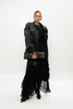 BLACK RUFFLED MAXI DRESS