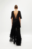 BLACK RUFFLED MAXI DRESS