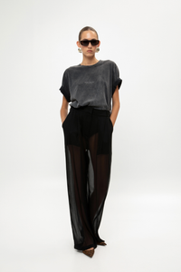 BLACK SHEER PANTS