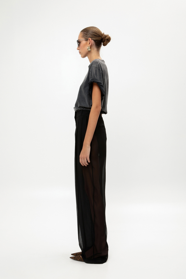 BLACK SHEER PANTS