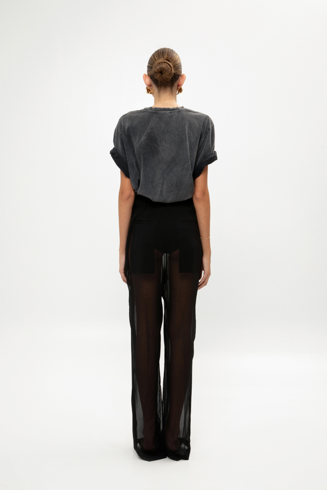 BLACK SHEER PANTS