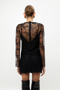 BLACK LACE MINI DRESS