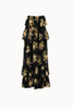 BLACK FLORAL RUFFLED SKIRT