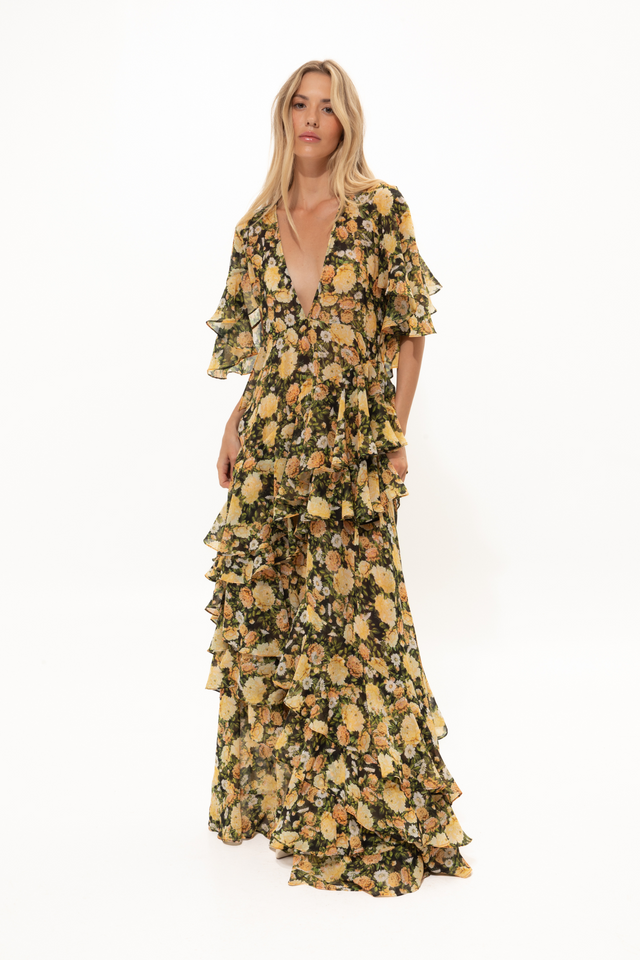 VASSIA’S DRESS IN A YELLOW PRINT