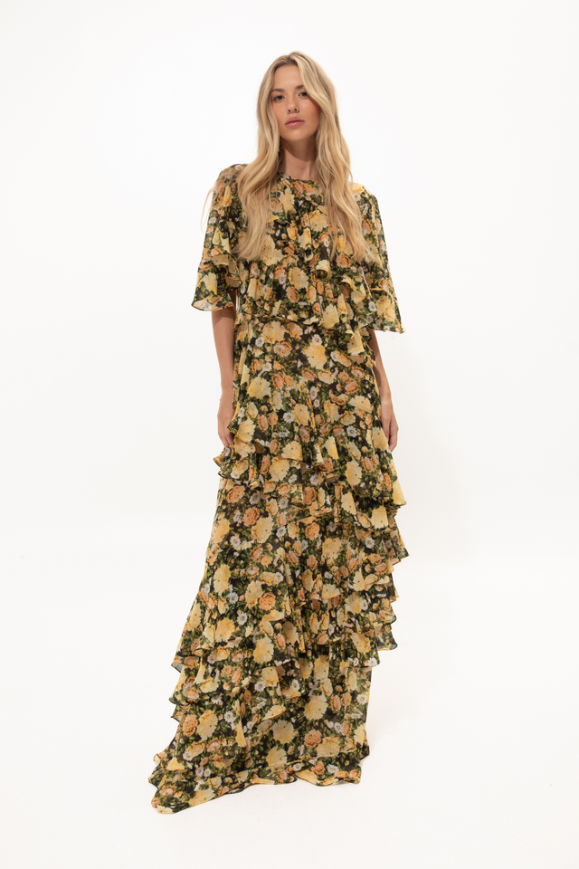 VASSIA’S DRESS IN A YELLOW PRINT