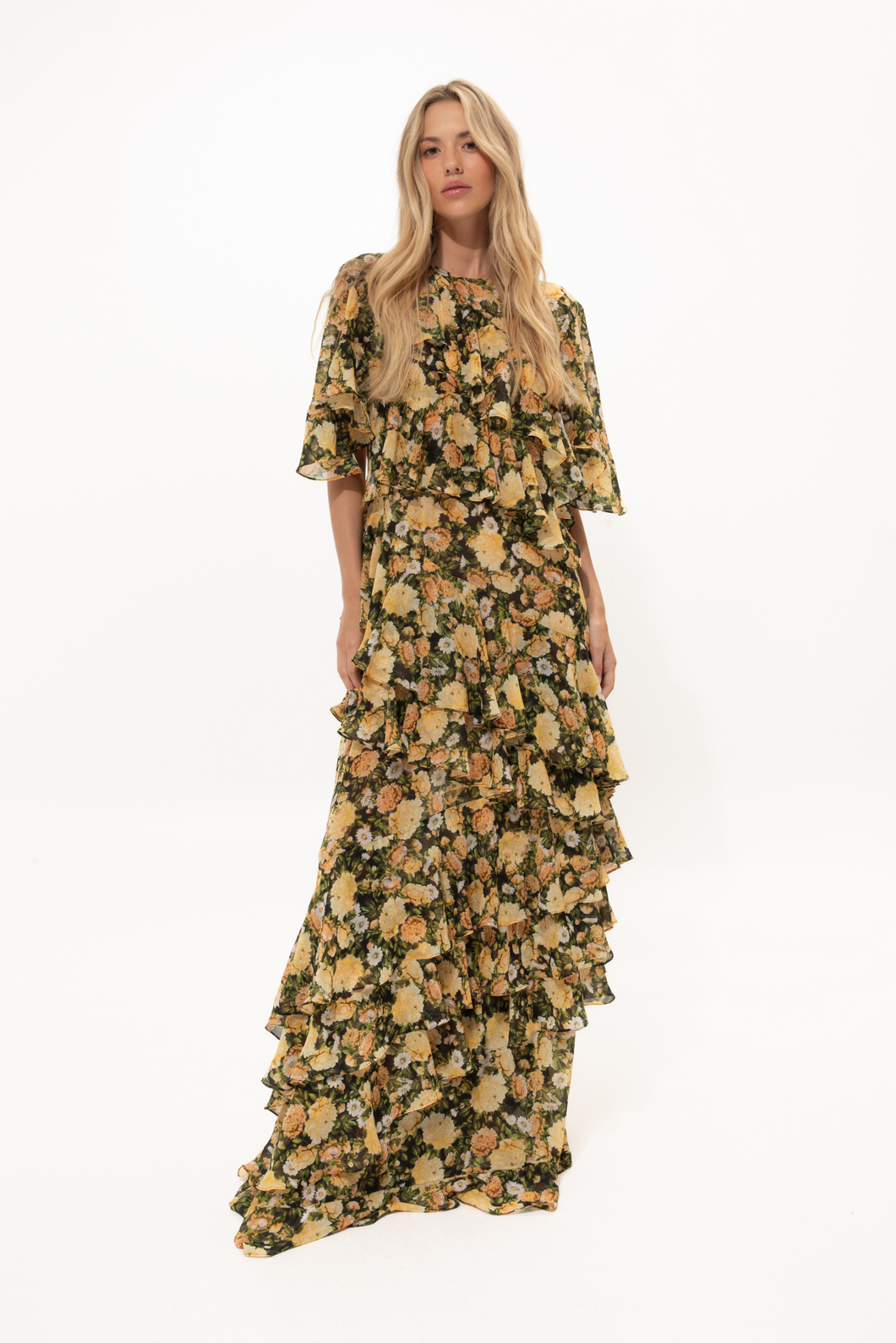 VASSIA’S DRESS IN A YELLOW PRINT