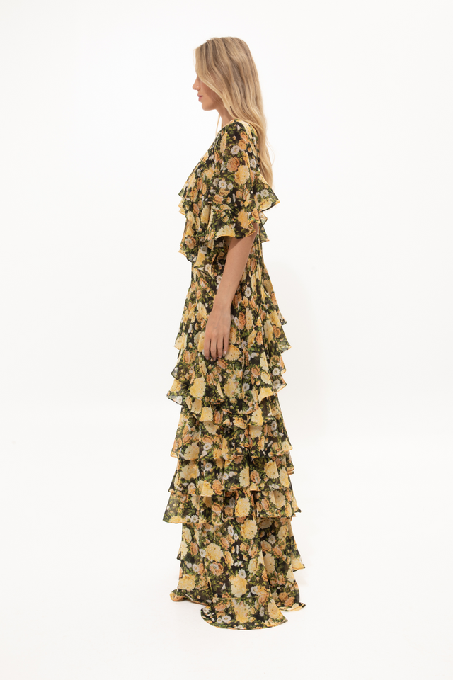 VASSIA’S DRESS IN A YELLOW PRINT
