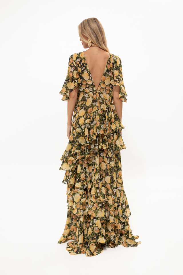 VASSIA’S DRESS IN A YELLOW PRINT