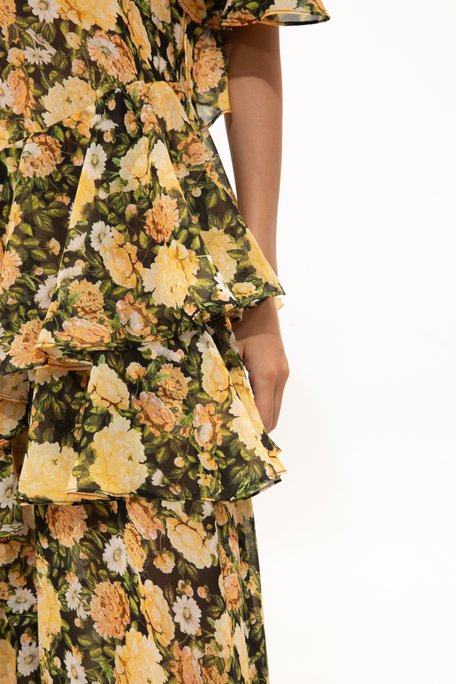 VASSIA’S DRESS IN A YELLOW PRINT
