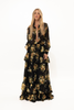 BLACK FLORAL RUFFLED SKIRT