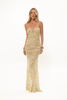 CHAMOMILE PRINTSTRAPLESS MESH DRESS