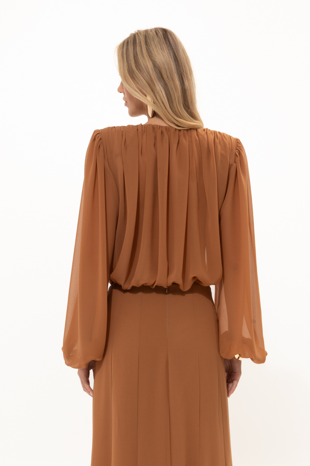 CARAMEL SHEER TOP