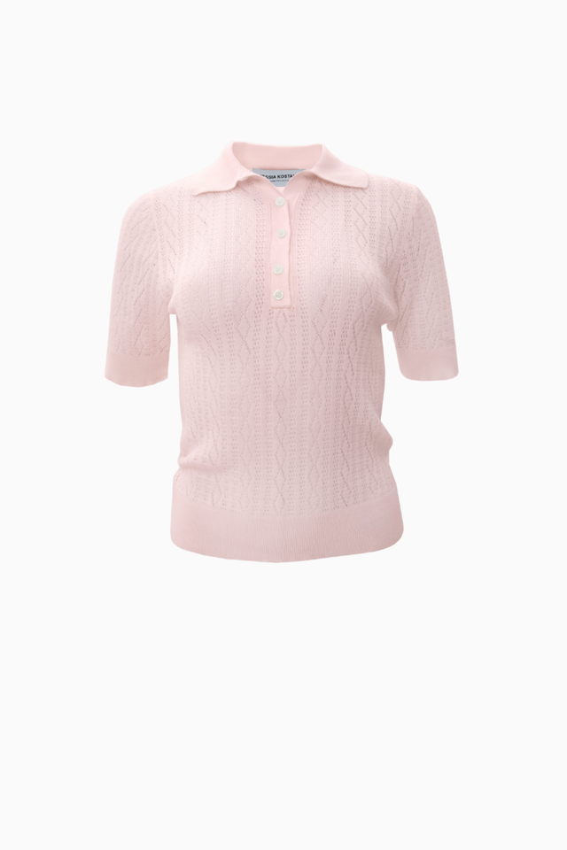 PINK POLO KNITTED T-SHIRT