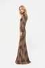 COPPER BROWN IGH-NECK GOWN
