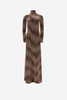 COPPER BROWN IGH-NECK GOWN
