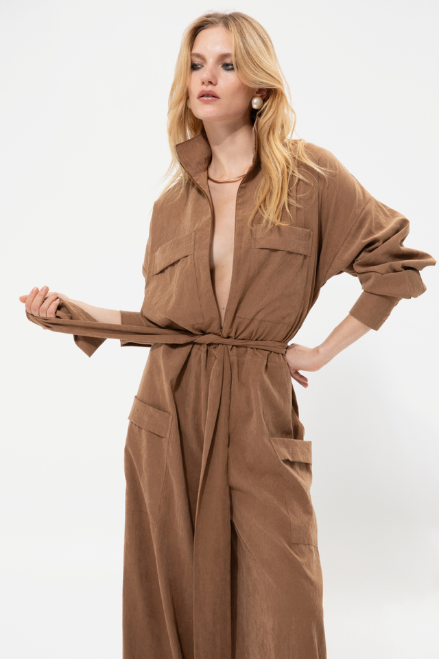 TAN PLAYSUIT