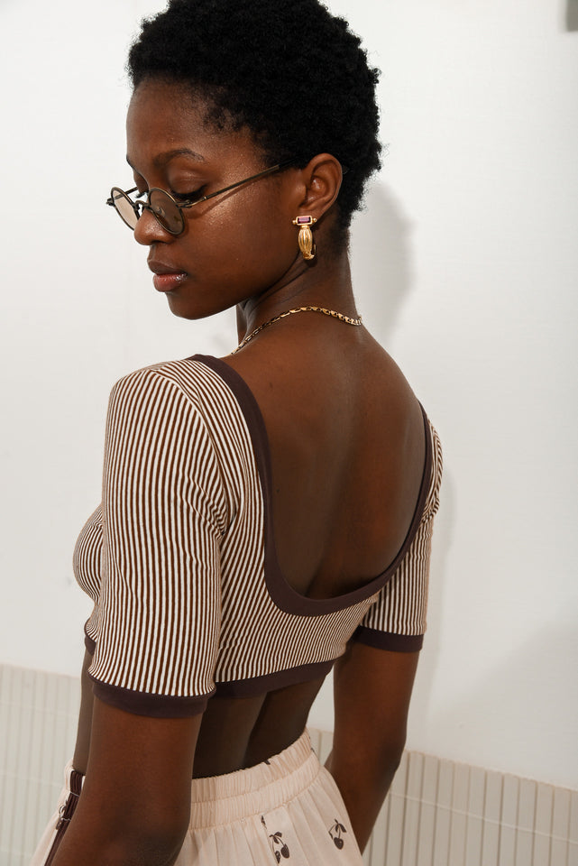 ROOTS CROP TOP |BROWN