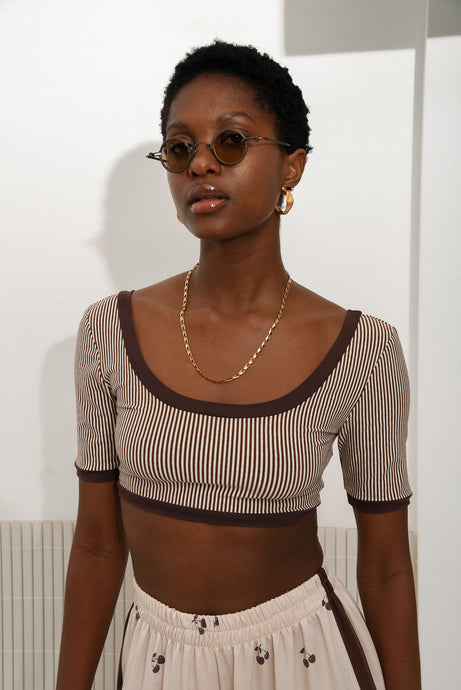ROOTS CROP TOP |BROWN