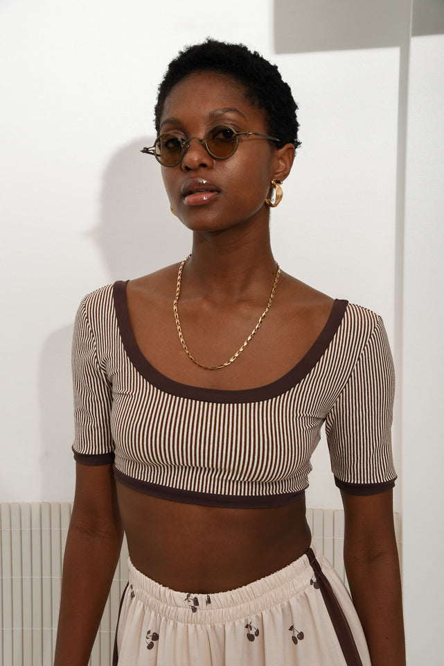 ROOTS CROP TOP |BROWN