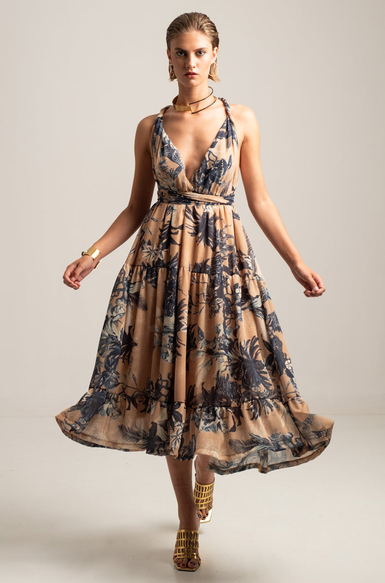 TUNDRA TWIST-ME LONG DRESS-Recycled Mouseline