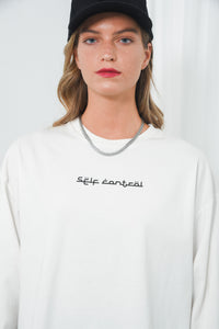 SELF CONTROL LONG SLEEVE T-SHIRT |WHITE - PRE-ORDER ITEM