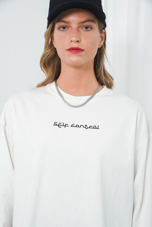 SELF CONTROL LONG SLEEVE T-SHIRT |WHITE - PRE-ORDER ITEM